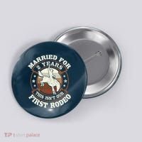 2 Years Married Cowboy 2nd Wedding Anniversary Rodeo Button thumb 0