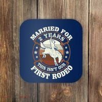 2 Years Married Cowboy 2nd Wedding Anniversary Rodeo Coaster thumb 0