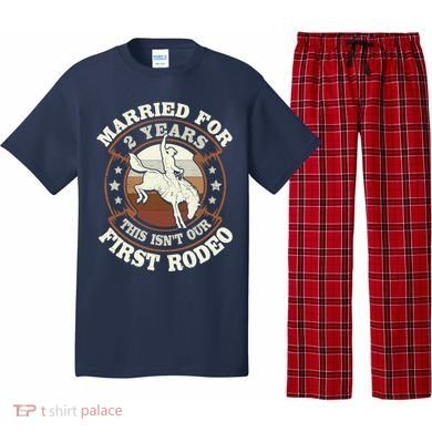 2 Years Married Cowboy 2nd Wedding Anniversary Rodeo Pajama Set