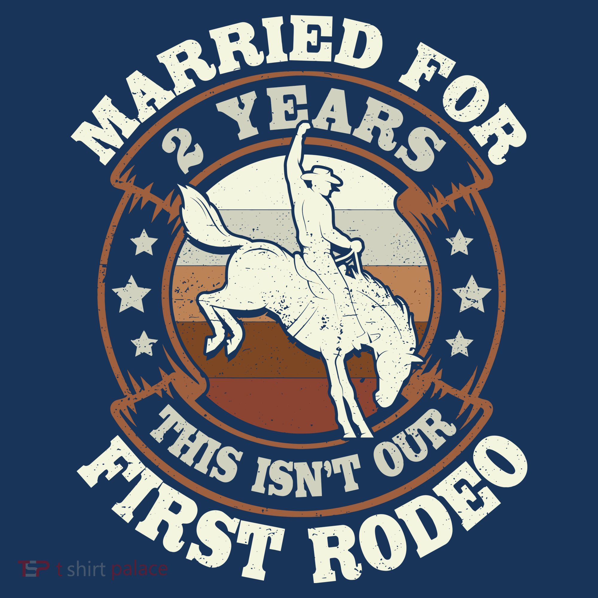 2 Years Married Cowboy 2nd Wedding Anniversary Rodeo Polo