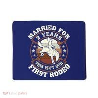 2 Years Married Cowboy 2nd Wedding Anniversary Rodeo Mousepad thumb 0