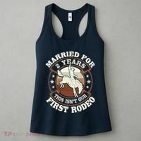 2 Years Married Cowboy 2nd Wedding Anniversary Rodeo Women's Tank Top thumb 3