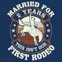 2 Years Married Cowboy 2nd Wedding Anniversary Rodeo Hat thumb 2
