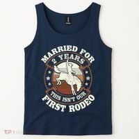 2 Years Married Cowboy 2nd Wedding Anniversary Rodeo Tank Top thumb 2