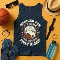 2 Years Married Cowboy 2nd Wedding Anniversary Rodeo Tank Top thumb 4