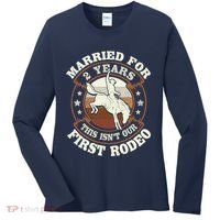 2 Years Married Cowboy 2nd Wedding Anniversary Rodeo Women's Long Sleeve Shirt thumb 0