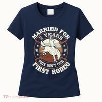 2 Years Married Cowboy 2nd Wedding Anniversary Rodeo Women's T-Shirt thumb 0