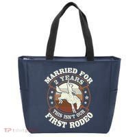 2 Years Married Cowboy 2nd Wedding Anniversary Rodeo Tote Bag thumb 0