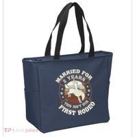 2 Years Married Cowboy 2nd Wedding Anniversary Rodeo Tote Bag thumb 2