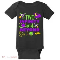 2 Year Old Two Infinity And Beyond 2nd Birthday Baby Bodysuit thumb 0