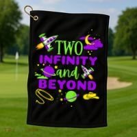 2 Year Old Two Infinity And Beyond 2nd Birthday Golf Towel thumb 1