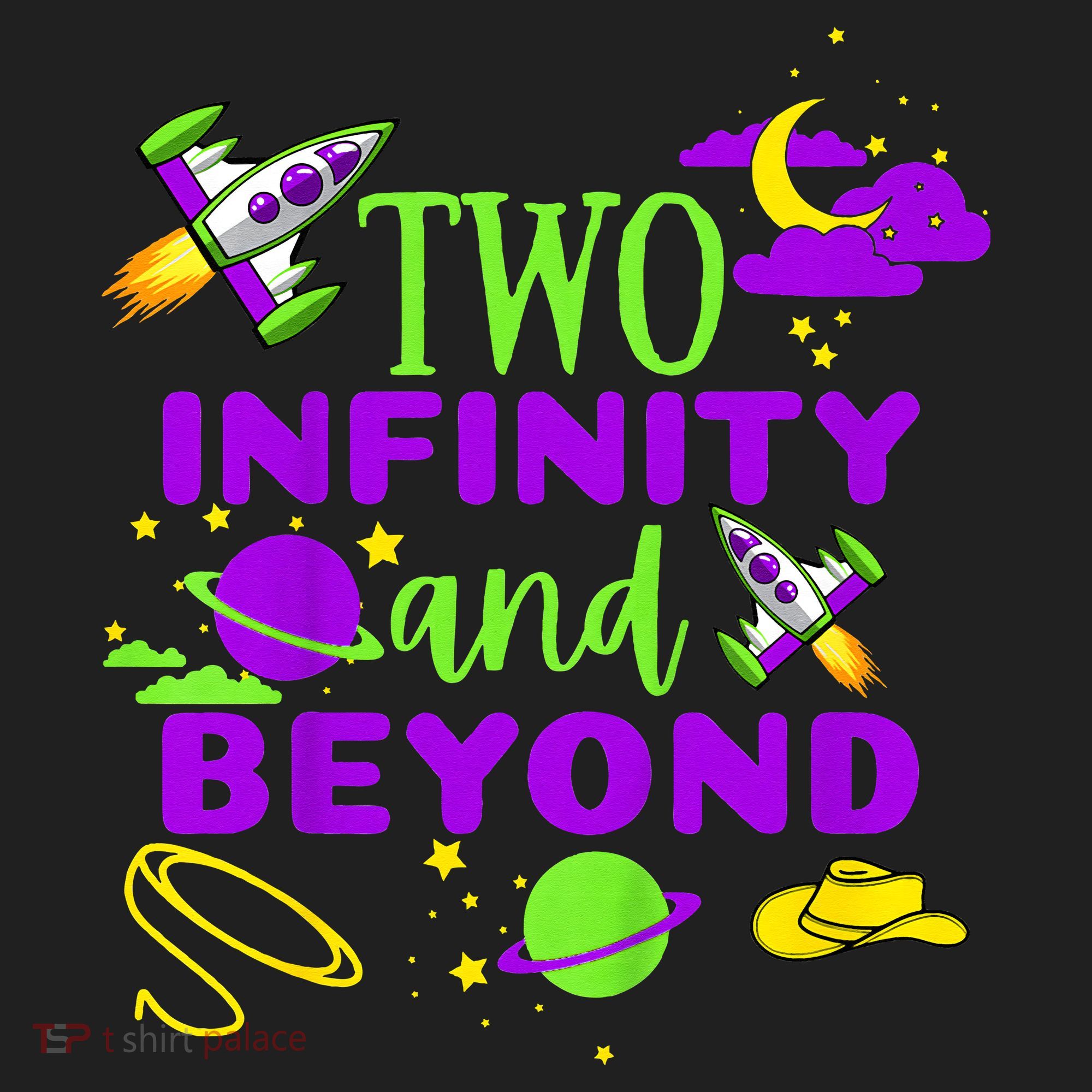 2 Year Old Two Infinity And Beyond 2nd Birthday Golf Towel