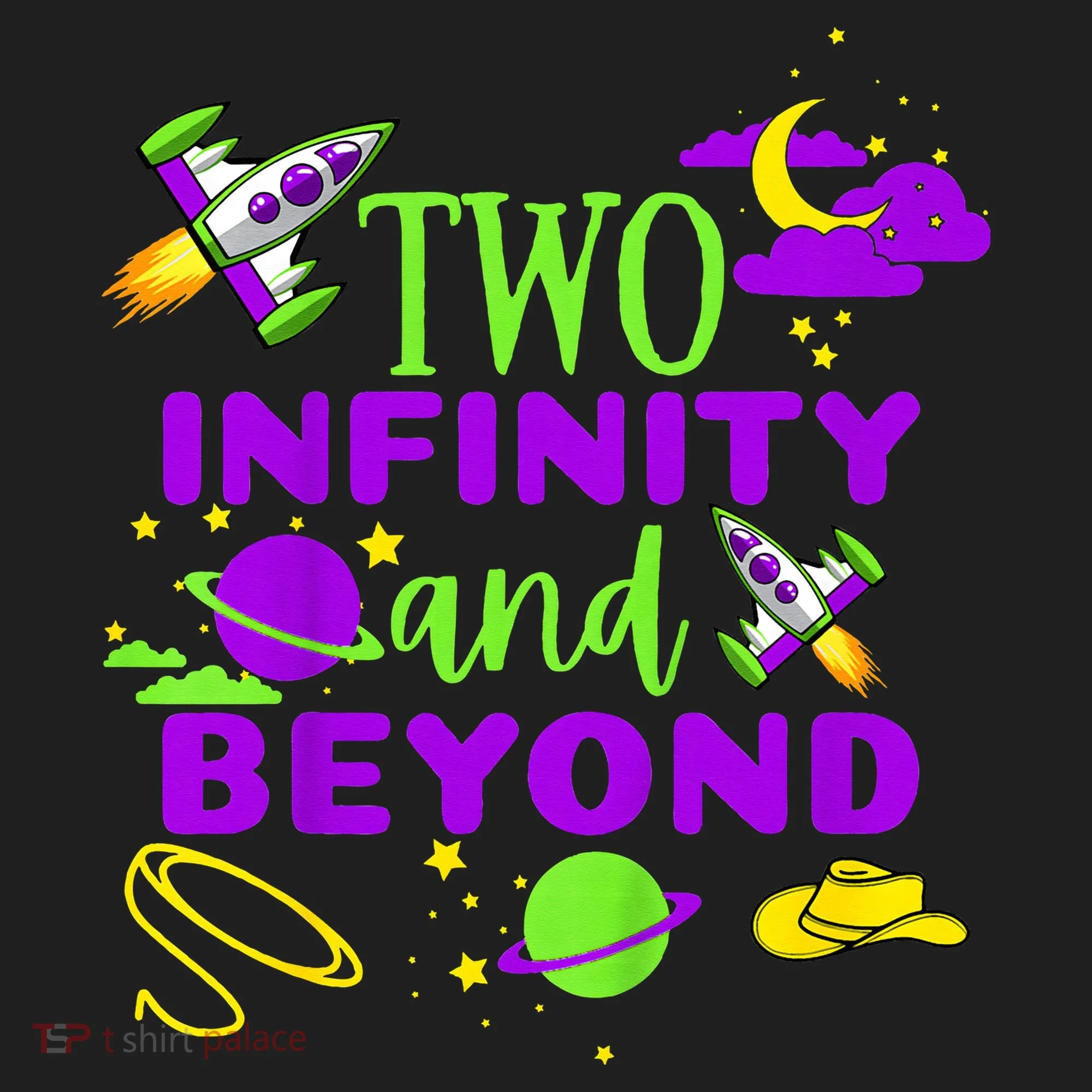 2 Year Old Two Infinity And Beyond 2nd Birthday Golf Towel