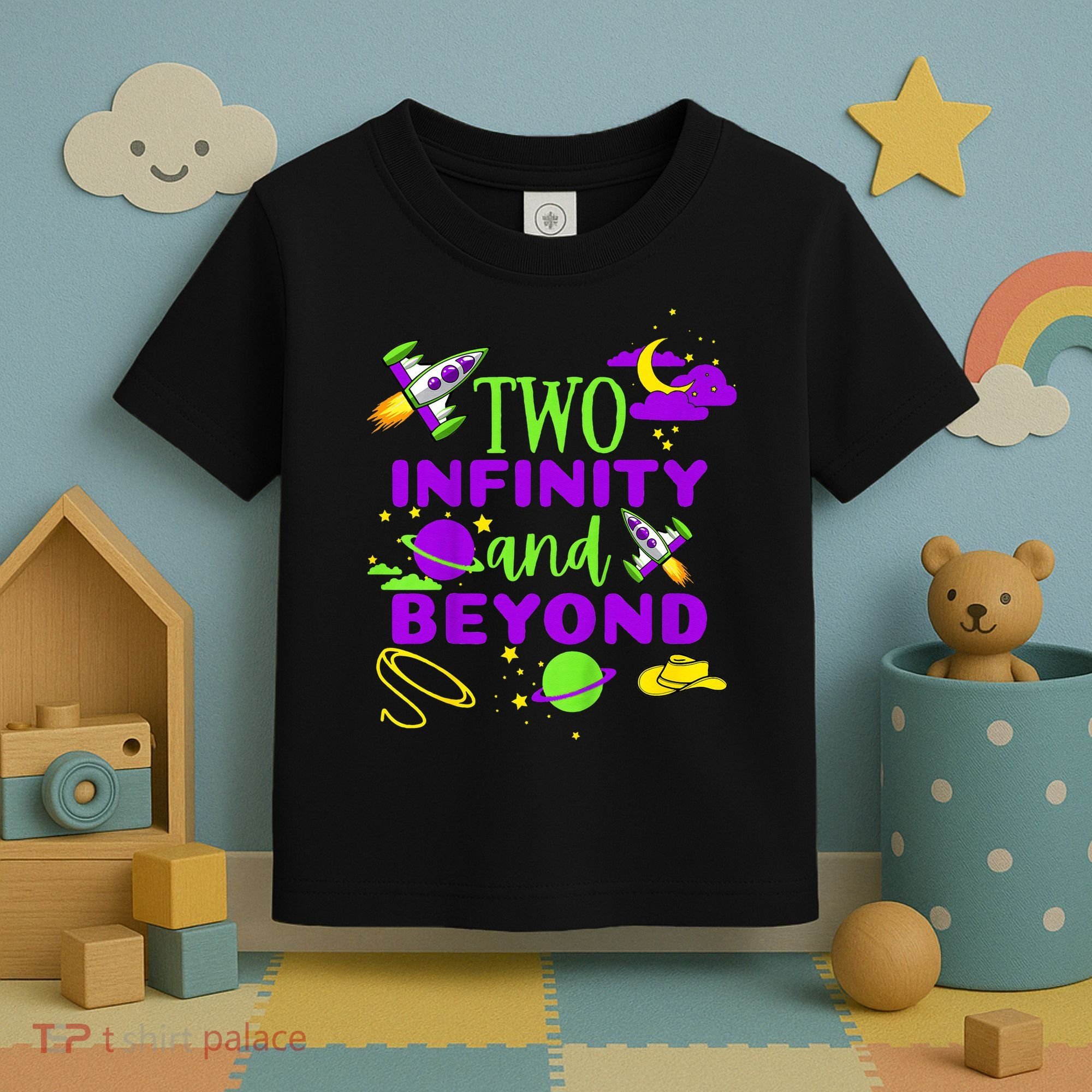 2 Year Old Two Infinity And Beyond 2nd Birthday Toddler T-Shirt