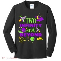 2 Year Old Two Infinity And Beyond 2nd Birthday Kids Long Sleeve Shirt thumb 0