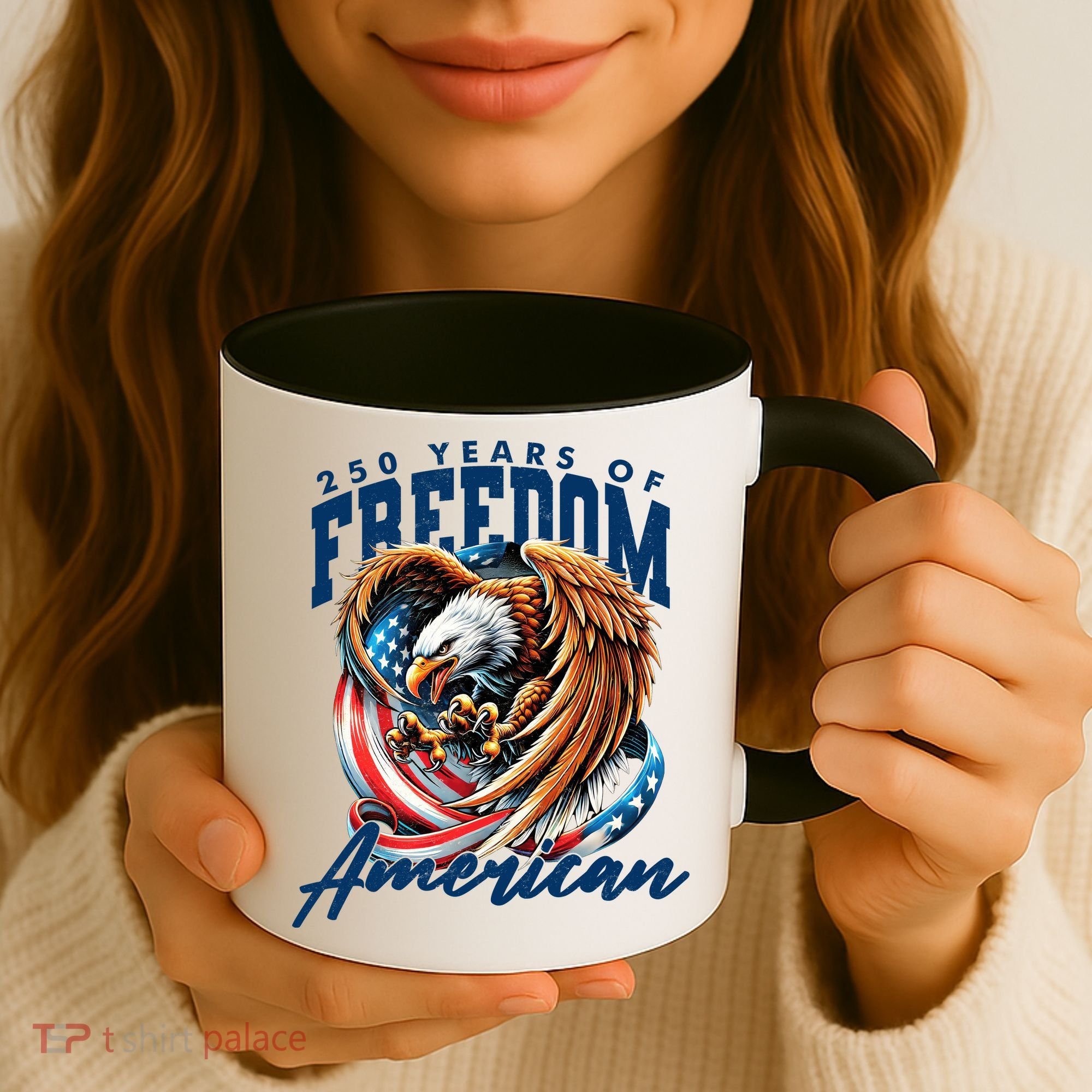 250 Years Of Freedom USA American Flag Eagle Coffee Mug