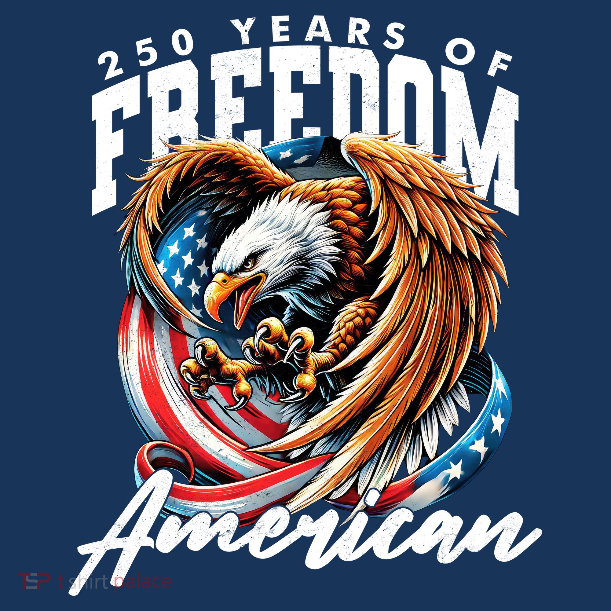 250 Years Of Freedom USA American Flag Eagle Polo