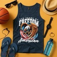 250 Years Of Freedom USA American Flag Eagle Tank Top thumb 4