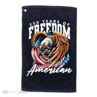 250 Years Of Freedom USA American Flag Eagle Golf Towel thumb 0