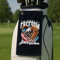 250 Years Of Freedom USA American Flag Eagle Golf Towel thumb 2