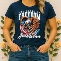 250 Years Of Freedom USA American Flag Eagle Women's T-Shirt thumb 2