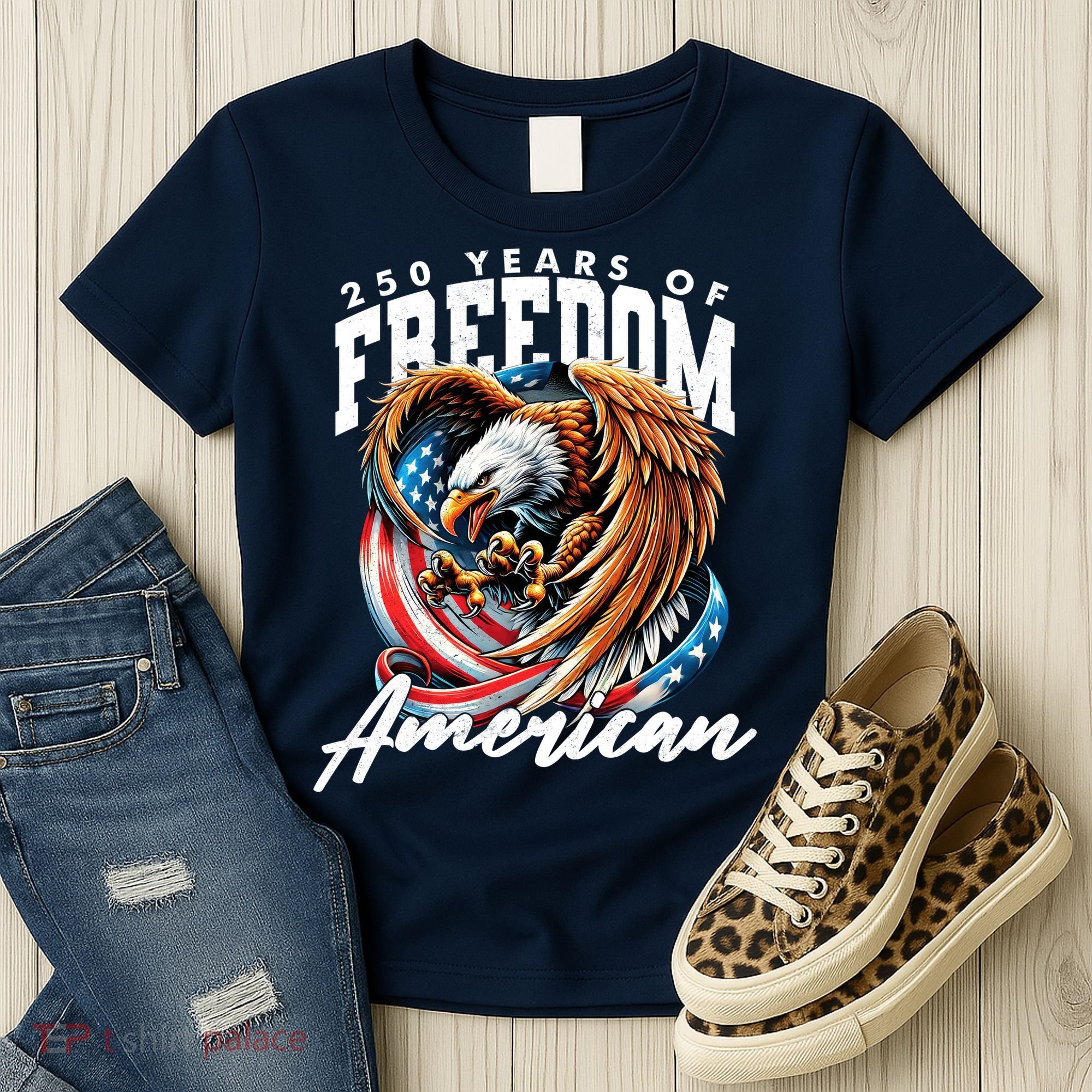 250 Years Of Freedom USA American Flag Eagle Women's T-Shirt