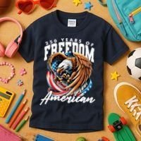 250 Years Of Freedom USA American Flag Eagle Kids T-Shirt thumb 3