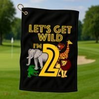 2 Year Old Zoo Birthday Safari Jungle Animal 2nd Gift Golf Towel thumb 1
