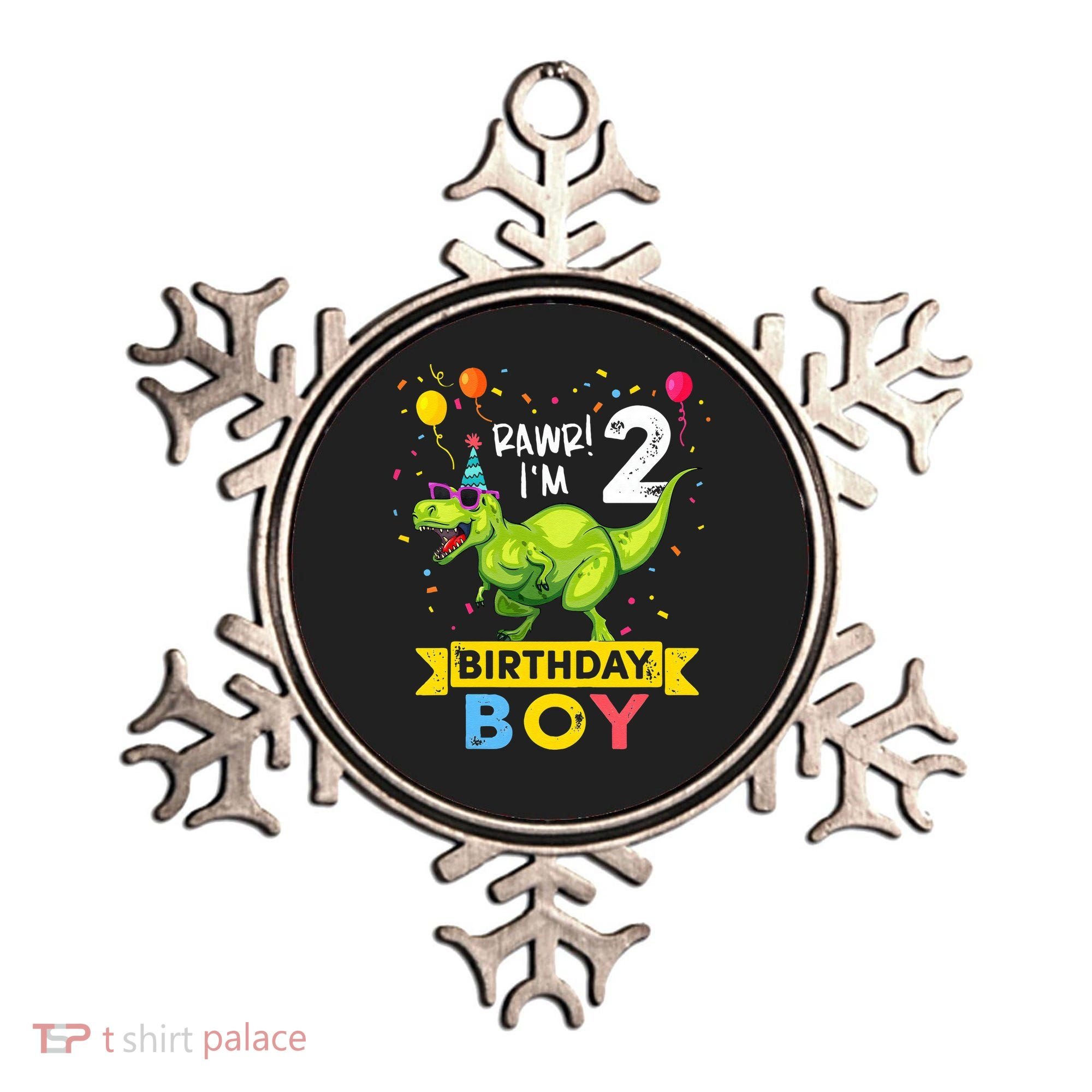 2 Year Old 2nd Birthday Boy T Rex Dinosaur T Ornament