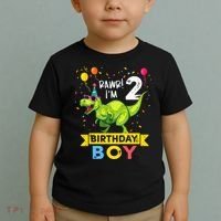 2 Year Old 2nd Birthday Boy T Rex Dinosaur T Toddler T-Shirt thumb 2
