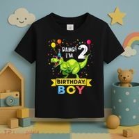 2 Year Old 2nd Birthday Boy T Rex Dinosaur T Toddler T-Shirt thumb 3