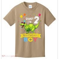 2 Year Old 2nd Birthday Boy T Rex Dinosaur T Kids T-Shirt thumb 0
