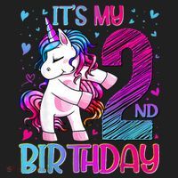 2 Years Old Unicorn Flossing 2nd Birthday Unicorn Party Women's Sweatshirt thumb 2