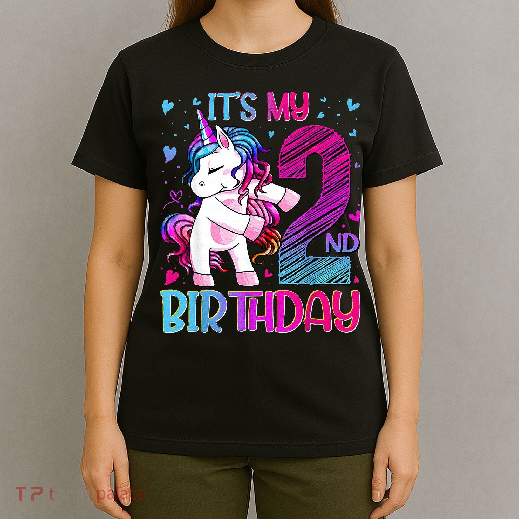 2 Years Old Unicorn Flossing 2nd Birthday Unicorn Party T-Shirt