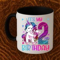 2 Years Old Unicorn Flossing 2nd Birthday Unicorn Party Coffee Mug thumb 2