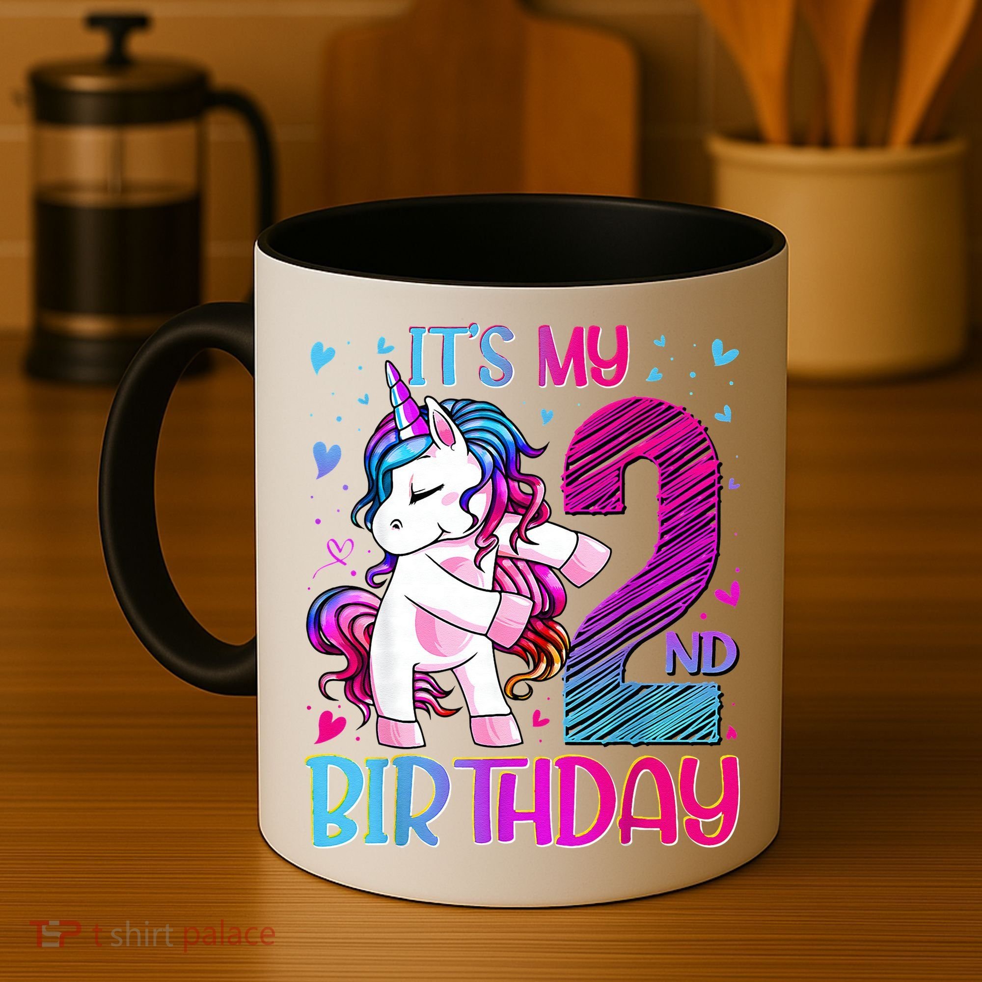 2 Years Old Unicorn Flossing 2nd Birthday Unicorn Party Coffee Mug