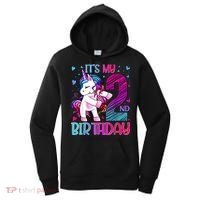 2 Years Old Unicorn Flossing 2nd Birthday Unicorn Party Women's Hoodie thumb 0