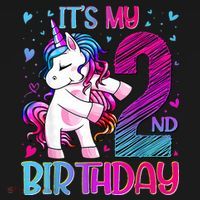 2 Years Old Unicorn Flossing 2nd Birthday Unicorn Party Women's Hoodie thumb 2