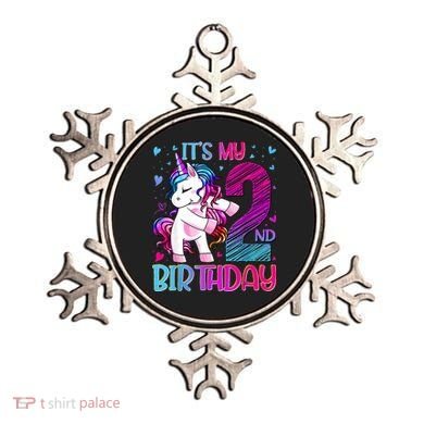 2 Years Old Unicorn Flossing 2nd Birthday Unicorn Party Ornament