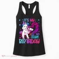 2 Years Old Unicorn Flossing 2nd Birthday Unicorn Party Women's Tank Top thumb 0