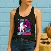 2 Years Old Unicorn Flossing 2nd Birthday Unicorn Party Women's Tank Top thumb 2