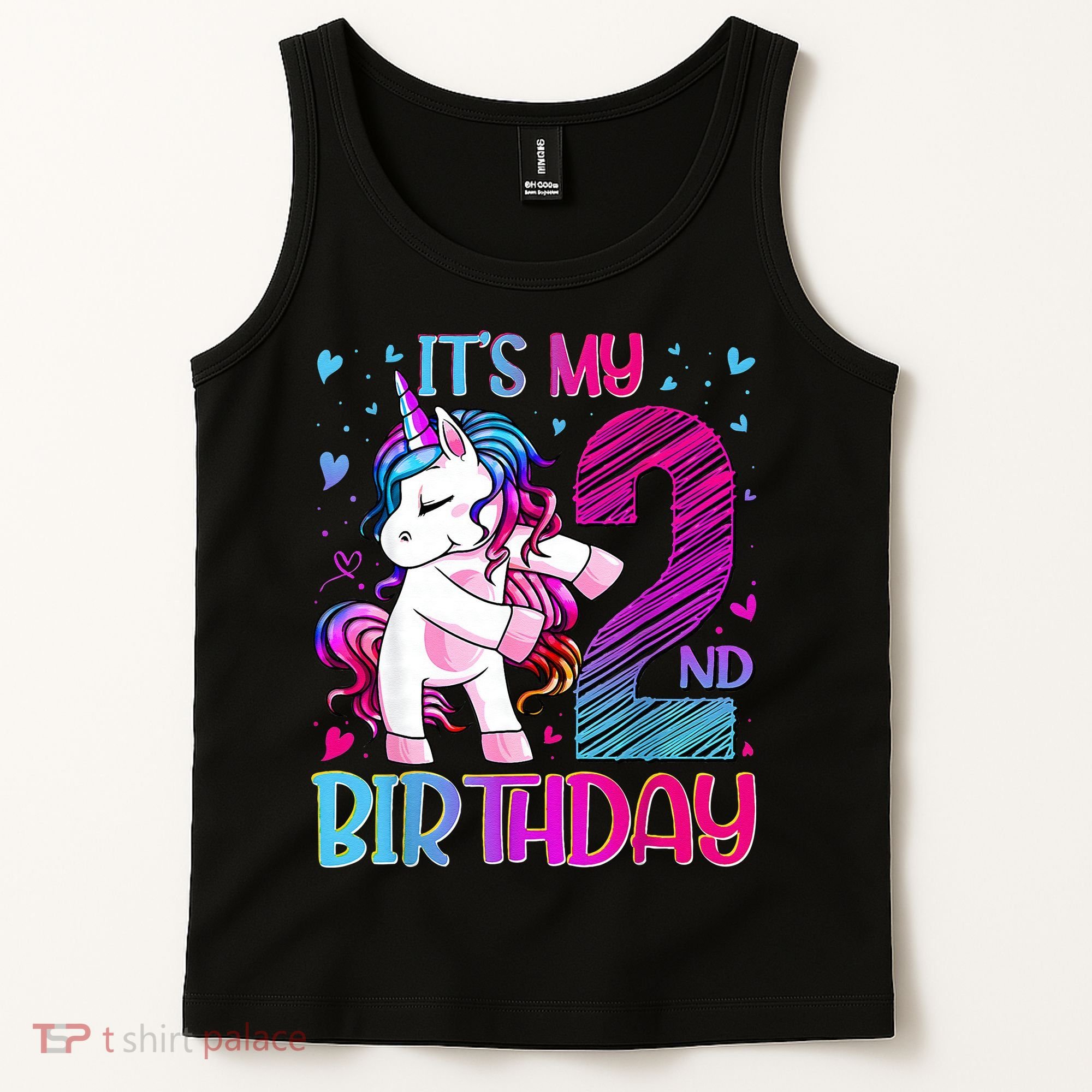 2 Years Old Unicorn Flossing 2nd Birthday Unicorn Party Tank Top