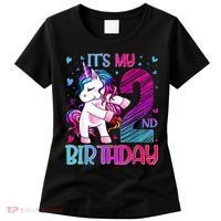 2 Years Old Unicorn Flossing 2nd Birthday Unicorn Party Women's T-Shirt thumb 0