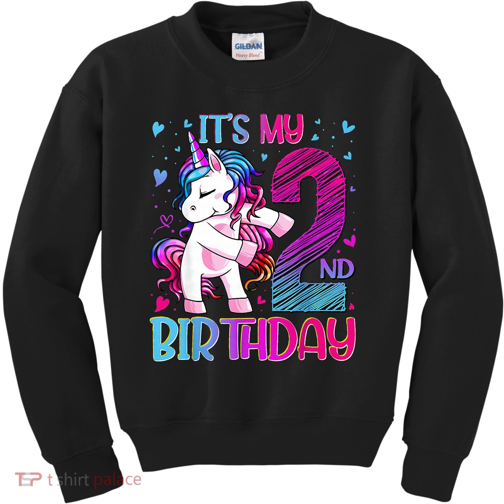 2 Years Old Unicorn Flossing 2nd Birthday Unicorn Party Kids Sweatshirt
