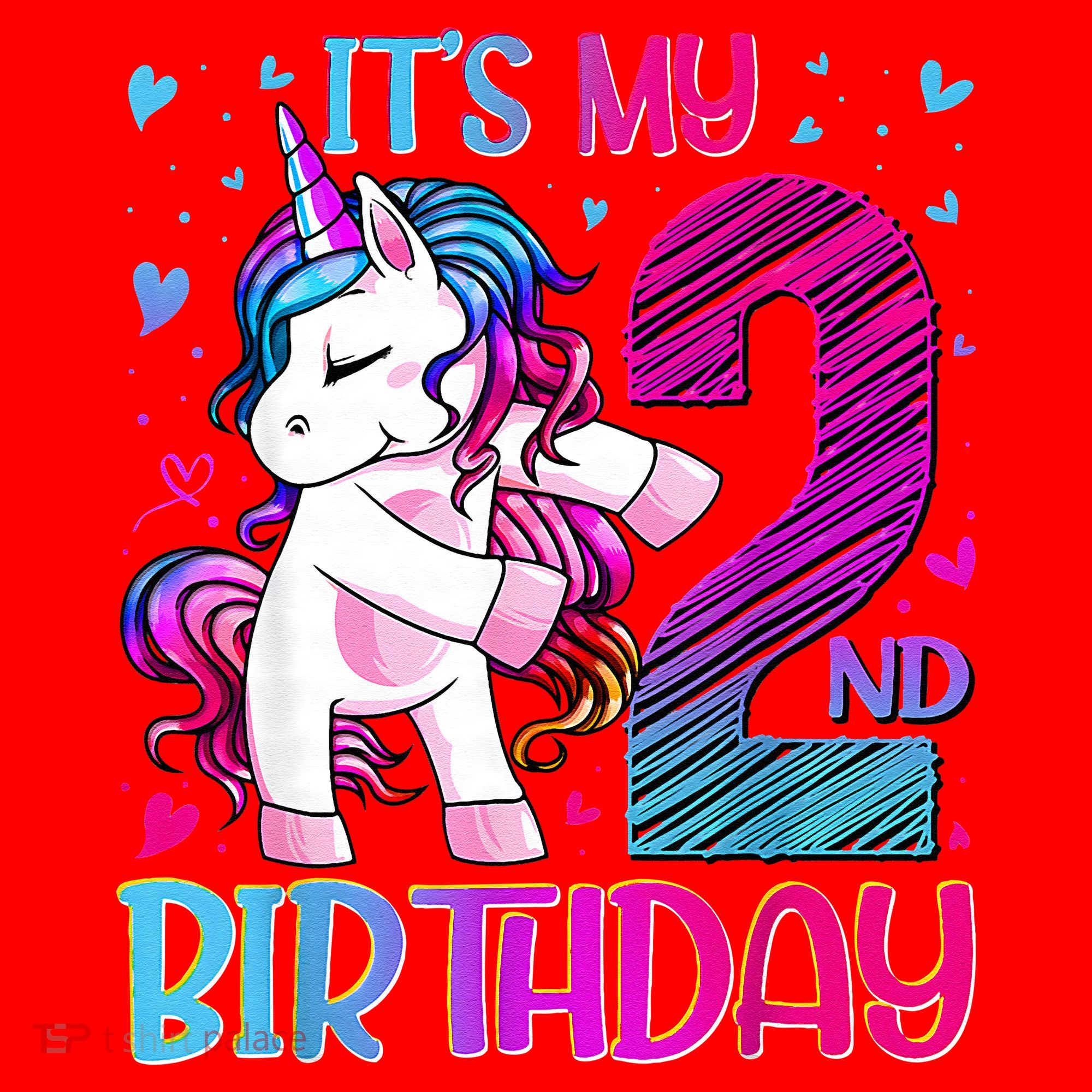 2 Years Old Unicorn Flossing 2nd Birthday Unicorn Party Santa Hat
