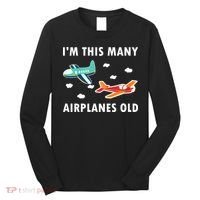 2 Years Old Airplanes Old 2nd Birthday Long Sleeve Shirt thumb 0