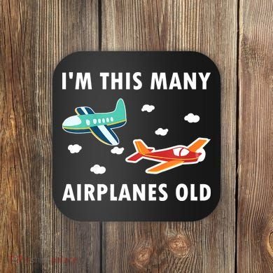 2 Years Old Airplanes Old 2nd Birthday Coaster