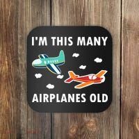 2 Years Old Airplanes Old 2nd Birthday Coaster thumb 0