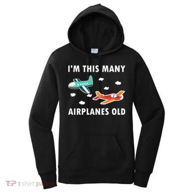 2 Years Old Airplanes Old 2nd Birthday Women's Hoodie
