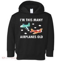 2 Years Old Airplanes Old 2nd Birthday Toddler Hoodie thumb 0